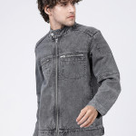 Men Grey Solid Jacket