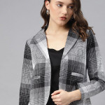 Checked Single Breasted Blazer