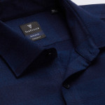 Men Navy Blue Custom Fit Striped Formal Shirt