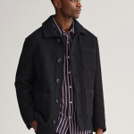 Men Navy Blue Classic Boxy Striped Casual Shirt